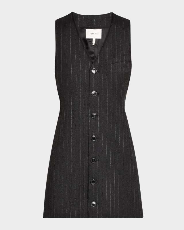 Sleeveless Pinstripe Suiting Dress